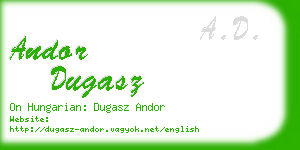 andor dugasz business card
